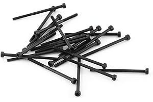 Juego de tornillos de cabeza hueca, Akozon Tornillos de cabeza hexagonal negra M3 Aleación de grado 12.9 Acero carbono(M3*50mm,Partially Threaded-24 piezas)