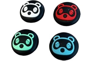 Prysm Gaming Pack of 4 Animal Crossing Tom Nook Rubber Thumb Grips Caps Covers Compatible With Switch Joy-Con OLED Switch Joycon & Switch Lite