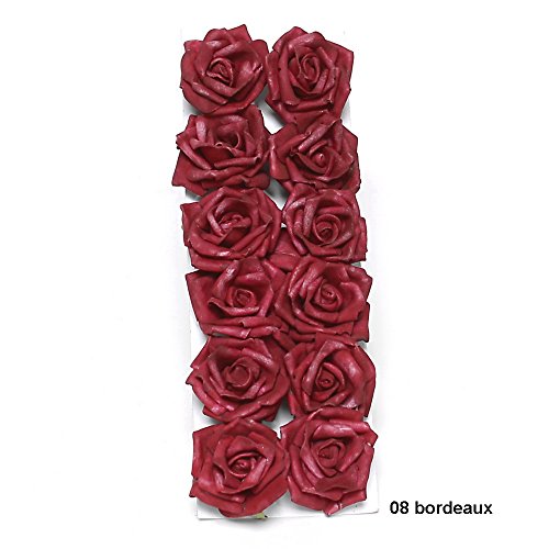 Rosenblüten, Köpfe, Foam- Schaum- Rosen, 5cm/ 12 St. !!! (01 vanille) - 5
