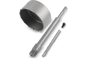 BINOTA Scie Cloche à Béton 125 mm avec Tige SDS Plus 220 mm Pour Ciment, Brique, Pierre, Mur, Béton Autonivelant