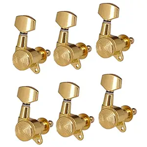 MAXBELL 6pcs Golden Guitar String Tuning Pegs Locking Keys Tuners Square Machine Heads 6R