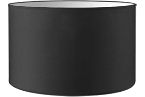 HOME SWEET HOME COLLECTION Home Sweet Home Moderne Abat-jour Bling | cylindre |35/35/21cm | Noir | Abat-jour en tissu de coton | pour douille de lampe E27 | testé RoHS | pour lampadaire, lampe de table