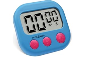 Kitchen Timer Digital, Pitasha Cooking Timer Magnetic/Backing Stand/ Hanging Hole, Count up&Count down with Loud Alarm Electronic Memory Timers for Kitchen Bathroom Training Classroom