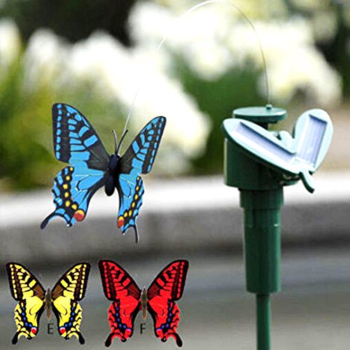 Preisvergleich Produktbild GEZICHTA Fluttering Butterfly Solarenergie, Garten, batteriebetrieben, für Terrasse, Garten-Pflanzen, Blumen-, Outdoor-Dekor, zufällige Farbe