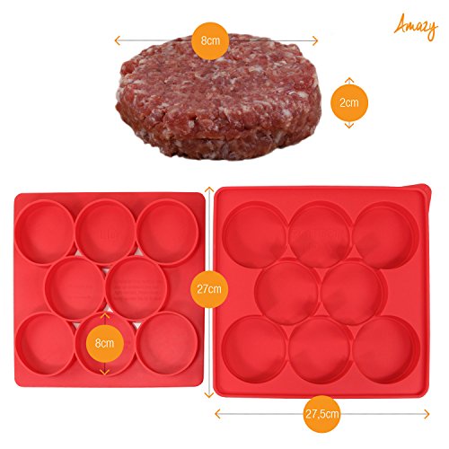 Amazy 2-in-1 Burgerpresse – Pressen und Aufbewahren von 8 leckeren, selbstgemachten Burgern in perfekter Form - 3