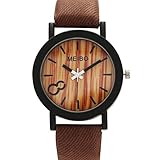 Coolster Unisex & Herren Log Farbe Einfache Leder Armbanduhr Armband (Braun)