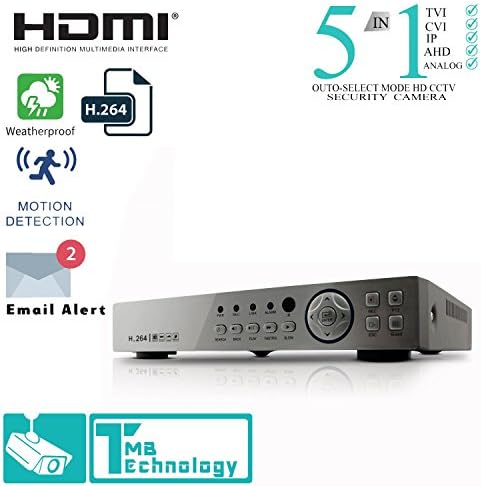 Digital Video Recoreder 4 Channel DVR 2.4MP 4CH Security Camera System with 5-in-1 DVR Kit HD , (4 Channel DVR+1 TB)