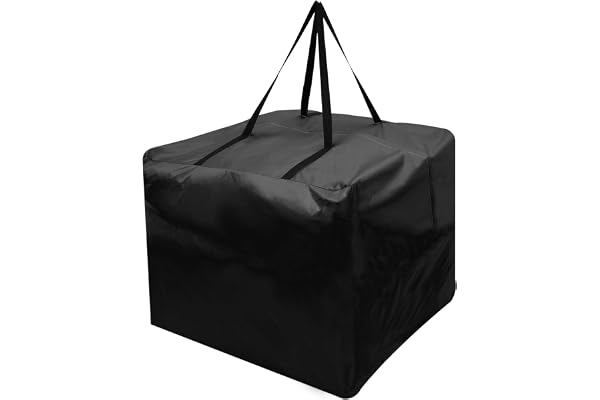 Sac de rangement pour coussin de jardin robuste en tissu Oxford 210D imperméable - 81 x 81 x 61 cm - Housse de protection avec poignées et fermeture éclair