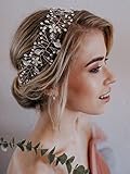 tiara estetica la plata -- SWEETV Bohemio Rhinestone Perla Venda Tiara Diadema Corona Hecho A Mano Nupcial Tocado, Plata