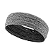 Produktbild Kumkey Frauen Sport Stirnband Elastische Schweißband Headband Sweatbands Atmungsaktives Stirnbänder für Tennis, Laufen, Crossfit, Fitnessstudio Basketball Fußball Fitness Laufen Yoga(Grau)