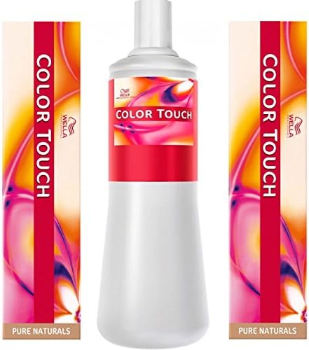 2 x Wella Color Touch Pure Naturals Light Brown 5/0 - 60ml & 1 x Wella Colour Touch Emulsion 1.9% 1000ml