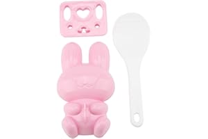 PILIPANE Rice Ball Mold,Sushi Rice Mold, 3pcs PP Cartoon Rabbit DIY Handicraft Onigiri Rice Ball Mold,Rice Making Kits Dessert DIY Picnic Tools for Kids Meal Lunch Bento Decor (Pink), Rice Ball Maker oni