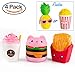 Produktbild BEYUMI Lebensmittel langsamer Aufstieg Spielzeug 4 Stücke-Hamburg Ananas Pommes frittes Milchshake Popcorn Squishy, Schnitt Weich Geschenk für Kinder Jungen Mädchen als schmücken Antistress