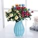 Produktbild Maivas Keramik Ornamente Dekoration Vase Im Europäischen Stil Blume Rose Set Fake Blume - Getrocknete Blumen Topfpflanze,Blaue Flasche +4 Tea Rose