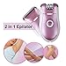 inkint 2 in 1 Electric Razor with 2-Level Speed Modes Interchangeable Epilator / Shaver Heads for Women & Girls Shaving Body Hairs on Face & Legs & Underarms