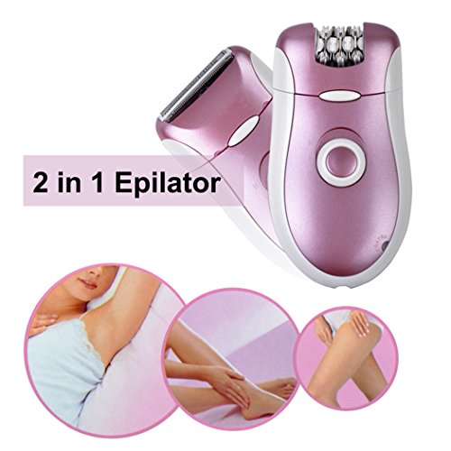 inkint 2 in 1 Electric Razor with 2-Level Speed Modes Interchangeable Epilator / Shaver Heads for Women & Girls Shaving Body Hairs on Face & Legs & Underarms