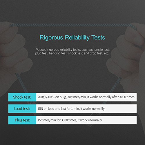 ROCK USB C Kabel auf USB 2.0 1M Type C Ladekabel Nylon Cobblestone-Zink-Legierung Typ-C Datenkabel für Type C Geräte inklusive HTC One A9 Letv Max Xiaomi Mi5 LG G5 Sony Xperia X - 5