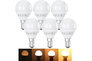Belns Melns E14 LED Bulb Dimmable, 2700K Warm White, 5W (Equivalent to 40W) Small Edison Screw Golf Ball (SES), Flicker Free Dimmable - Pack of 6
