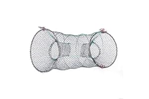 ANNIUP Piège en maille noir à double entrée pliable pour grenouilles, crevettes, écrevisses, homards, filet en nylon, 30 x 55 cm