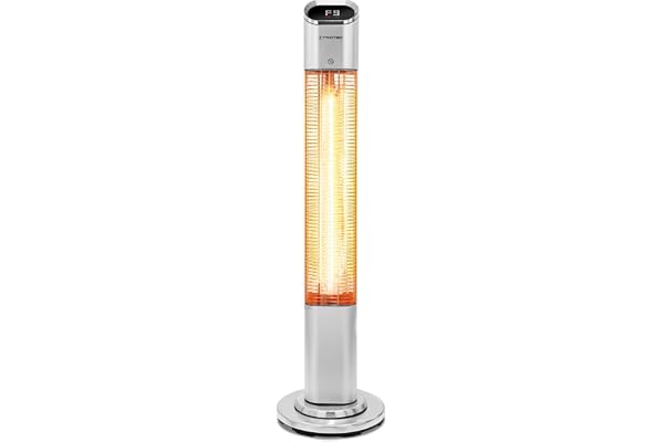 TROTEC Chauffage radiant de terrasse IRS 2050 E Chauffage radiant à infrarouge, 9 niveaux de chauffage, jusqu'à 2.000 watts, oscillation de 45°, minuterie de 24 heures, IP 25