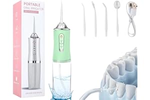 GENERIC Cordless Water Flosser for Teeth - Electric Flosser 3 Cleaning Modes - Rechargeable Oral Irrigator - Travel Water Flosser for Dental Care - Plaque Removal - Portable Flossers - Tooth Cleaner - Green