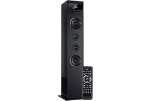 Auna Radio Dab Enceinte Tour CD Bluetooth, Chaine HiFi, Poste Radio FM, Radio Portables Stéréo, Écran LCD, MP3, AUX, Télécommande, Alarme Reveil, Lecteur CD, Tour Enceintes Mini Chaînes Hi-FI, Cable