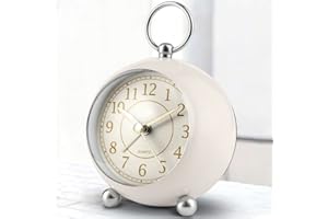 Tisaika Silent Alarm Clock Non Ticking Bedside Clocks Battery Operated Table Clocks for Bedroom Easy to Read Set Night Light Function Simple Stylish Little Clock for Home Office