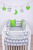 Amilian Baby Nestchen Bettumrandung 210 cm Design22 Bettnestchen Kantenschutz Kopfschutz für Babybett Bettausstattung - 2