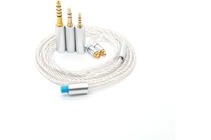 Yaowanguan MMCX Zbalansowany Kabel z 4.4 mm,2.5 mm,3.5mm Adapterem do Sennheiser IE200 IE300 IE600 IE900 Słuchawki,IE200/300/600/900 3 w 1 Wymienny Słuchawki Aktualizacyjny Przewód(Srebrny)