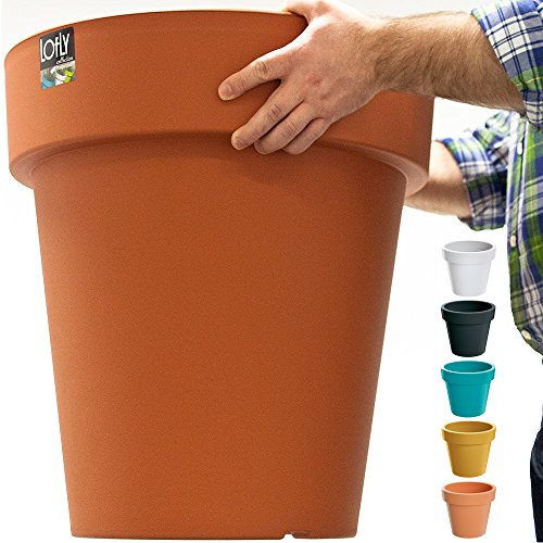 Blumentopf Übertopf Pflanzkübel Pflanztopf Pflanzenkübel Pflanzgefäß Blumenkübel Rundtopf Lofly anthrazit