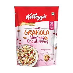 Kelloggs Crunchy Granola Almonds and Cranberries?|?Breakfast Cereals | Multigrain Flakes, 460g