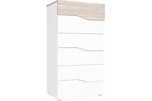 Fabrikit Sinfonier Cannes 6 cajones Color Blanco y Sahara Dormitorio habitación 62x111x41 cm