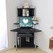 Produktbild Laptopständer DD Desktop Computertisch Dreieckstisch Ecke Home-Desk Bücherregal Mehrschichtiges Eckregal Computerstation Ecktisch -Werkbank (Farbe : SCHWARZ)