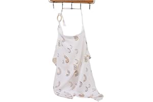 BAKERMICHE Muslin Nursing Cover Breastfeeding Scarf Soft Breathable Cotton Breastfeeding Cover Full Privacy Breastfeeding Cover Up Nursing Cover Maternity Shawl Nursing Apron for Mother Outdoor, Swaddle