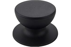 TopHomer Couvercle de casserole universel de remplacement, poignée en silicone anti-chaleur, poignée de couvercle de casserole de cuisine, poignée circulaire avec écrou à vis noir