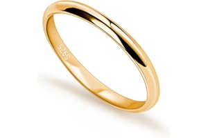 Dankadi Anneau D'alliance en 925 Argent Largeur 3.5mm Plaqué Or Taille 44 à 70MM pour Couple Époux, Bague Simple Lisse Dôme pour Femme Homme Cadeau Amour Mariage Amie