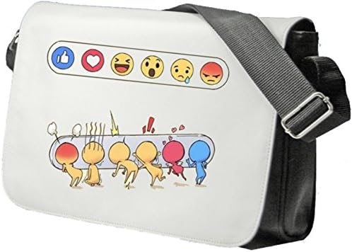 Shoulder Bag "New emoticons waiting behind signboard to be pushed" Schoolbag- Sidebag- Handbag- Sports Bag- Backpack- Emoji- Smiley Face- Christmas Gift