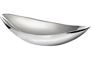 EDZARD Schale Halifax aus Edelstahl (Länge 28 cm, Breite 14 cm) Dekoteller, Dekoschale, Dekotablett - Schale, Servierschale, Schüsselschale, Metallteller für Deko, Blumen, Kerzen & Snacks