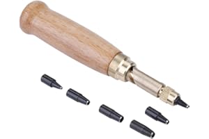 Akozon Buchi Cintura Punch Tool Cinturino in Pelle Cinturino Occhiello Strumento Perforatore Girevole Perforatore a Mano Leather Tools