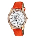 Junjie Weihnachtsbaum Muster Alloy Männer Diamant Fitness FrauenTischuhr Smartwatch Wasserdicht Buckle Wasserdicht Armband Sport Blumen Glasspiegel Muster Quarzuhr Lederband Unisex Mehrfarbig