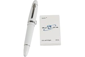 Jinhao 159 Stilografica con penna sacchetto originale e 5 colori cartuccia d'inchiostro Gullor - Bianco