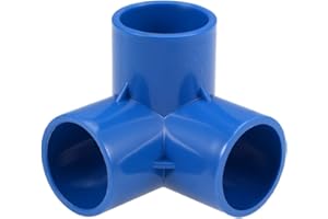sourcing map Tubo PVC, Codo PVC de 3 Vías, Conector PVC 32mm, Reductor PVC de Forma en T, Reductor Manguera, Accesorio de Tubería, Azul 2 Piezas