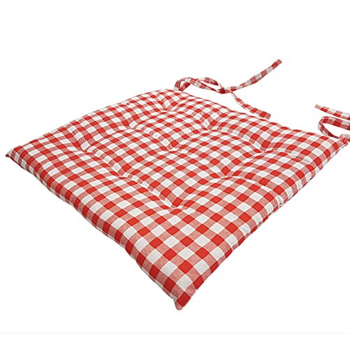2x proheim Stuhlkissen Karo 40 x 40 cm 9er Steppung in Rot gepolstertes Sitzkissen bequeme & komfortable Sitzauflage in Sparsets – Farbwahl - 3