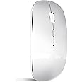 SYOSI Bluetooth Mouse, Rechargeable Wireless Mouse for MacBook Pro/Air/iPad/Laptop/PC/Mac/Computer, Silver