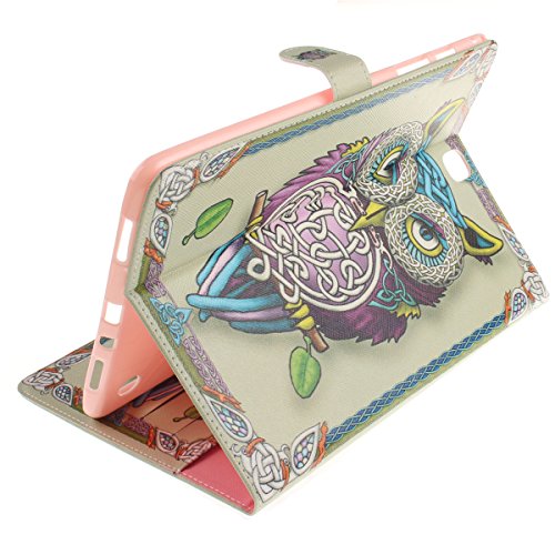 Felfy Slim Full Body Niedlichen Cartoon Gelbe Eule Muster PU Lederhülle Case Cover Etui Schutz Hülle Tasche für Samsung Galaxy Tab A 9.7 Zoll T550 P550 T555N + 1x Eule Anti Stöpsel + 1x Gold Stylus - 4