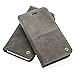 Produktbild QIOTTI > Apple iPhone 5 / 5S / SE < incl. PANZERGLAS H9 HD+ Geschenbox Booklet Wallet Case Hülle Premium Tasche aus echtem vegetabil gegerbtes Kalbsleder mit Kartenfächer in GRAU. Edel verpackt incl. Stoffbeutel.