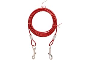 CHUANGOU 3/m Hund Tie-Out Leinen，Kettenleinen für Hunde，für Outdoor Yard und Camping Puppy Pet und Medium Dogs（rot）.