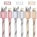 Produktbild Luvfun [3-Pack] iPhone Kabel, 2M Nylon USB Kabel iPhone Ladekabel Datenkabel für iPhone 8/8 Plus / 7/7 Plus / 6s / 6s Plus / 6/6 Plus/SE, iPad Mini, iPad Pro Air(Roségold+Silber+Gold)