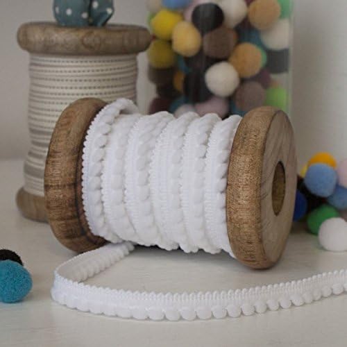 White Micro Pom Pom Trim - Pom Pom Fringe Tassels Fringe Trim Sewing Trim Haberdashery