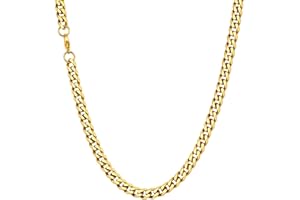 U7 Stylish Cuban Chain for Men Women, Silver/18K Gold/Black Tone, Sturdy and Strong Chain Necklace, Width 3/6/9/12mm, Length 14"/18"/20"/22"/24"/26"/28"/30", Send Gift Box